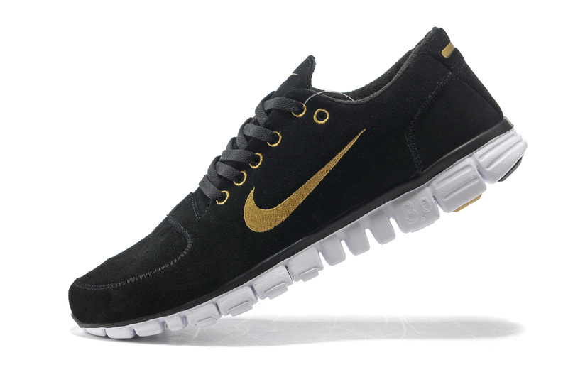 Nike Free 3.0 Fur New  Mens Shoes Black Gold (1)
